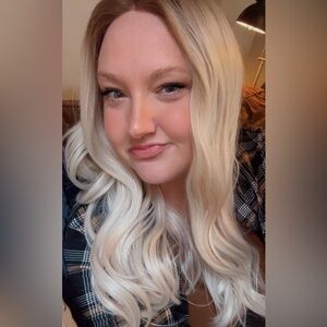 Lacefront tpart platinum rooted synthetic wig blonde tpart synthetic glueless